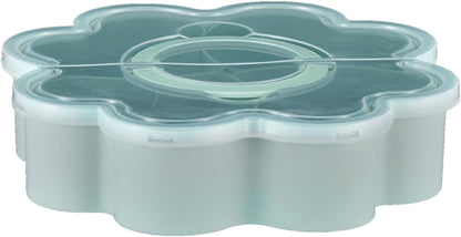 Snackle Box Container, Flower Shaped Dry Fruit Tray, Candy and Nut Serving Container, Rotating Snack Box Segmented Storage Organizer, Large Capacity Snack Box Container (C)