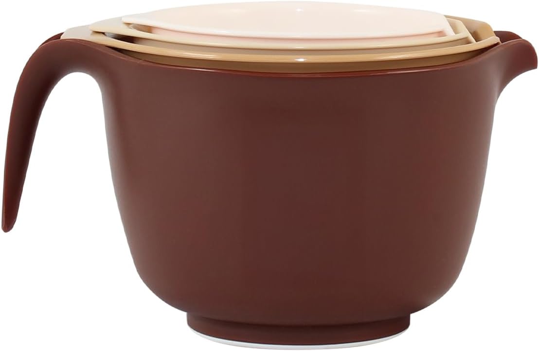 Glad Mixing Bowls with Pour Spout, Set of 4 - Nesting Plastic Bowls (1.2qt, 1.9qt, 2.8qt, and 3qt with Handle) - Non Slip Base, Dishwasher Safe Kitchen Cooking and Baking Supplies, Green