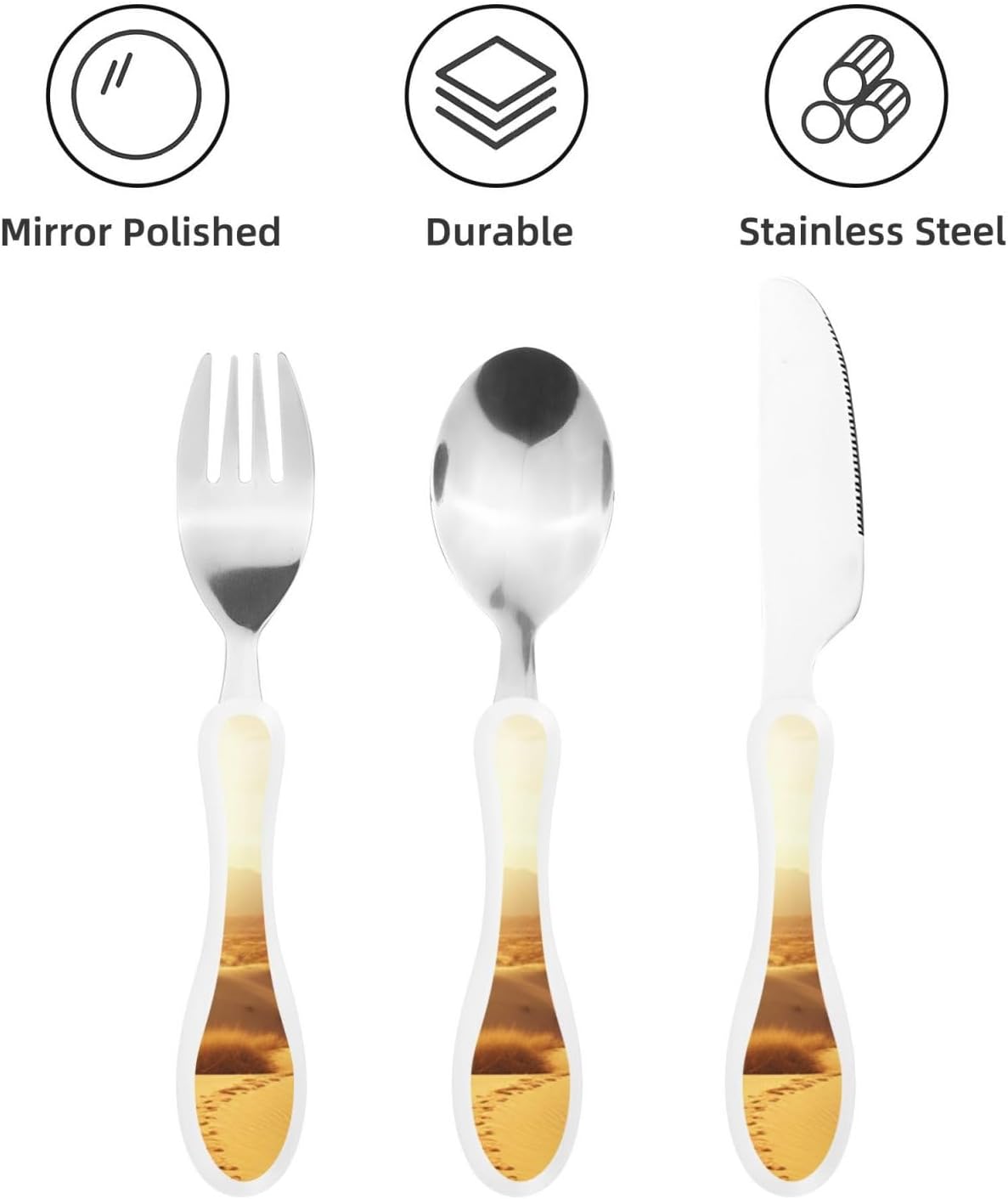 3-Piece Kids Silverware Set With Storage Case, Stainless Steel Reusable Children Safe Knife Spoon Fork Set Cute Kittens Children Flatware Set For Kids Lunch Box