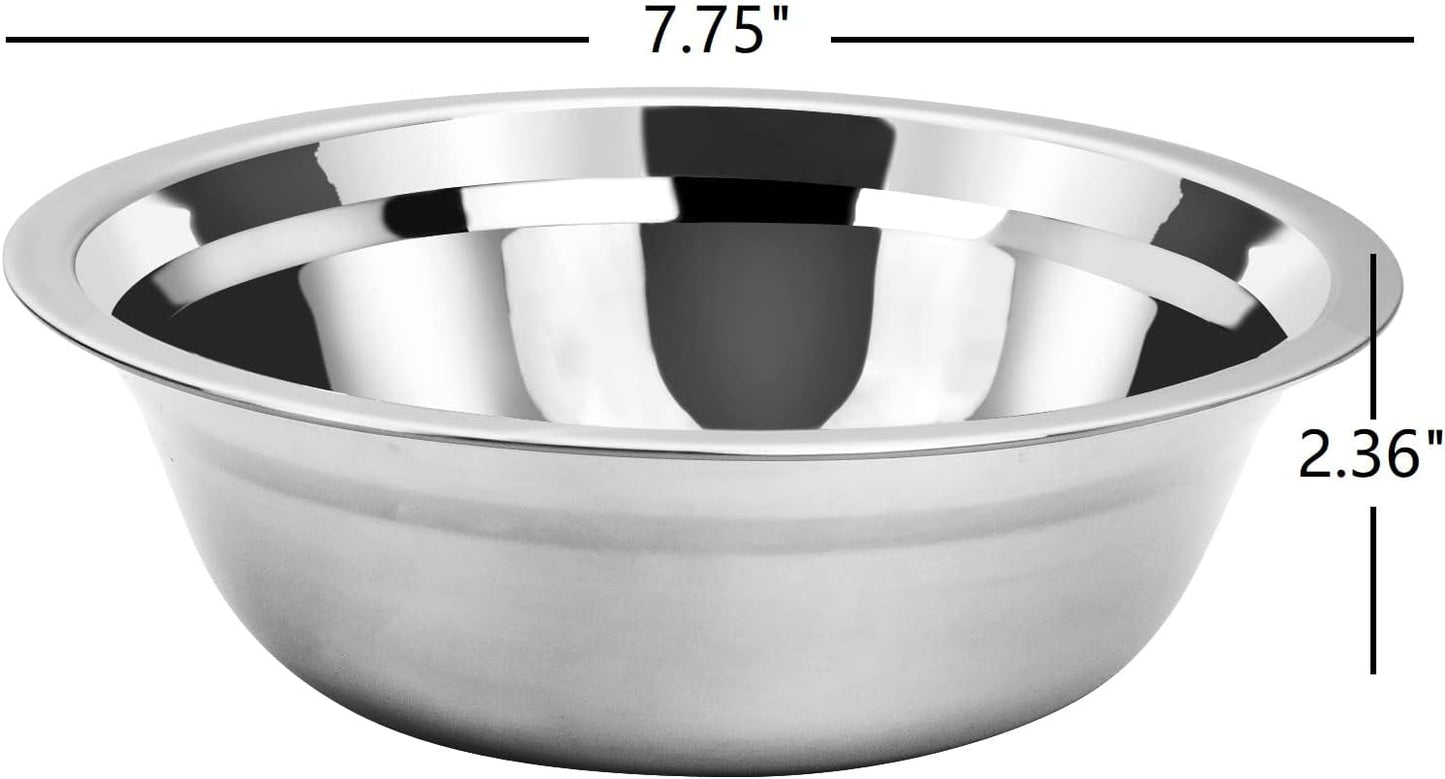 Salad Mixing Bowls, Stainless Steel Serving Bowl for Kitchen Baking Serving Cooking Food Prep Storage, Set of 6