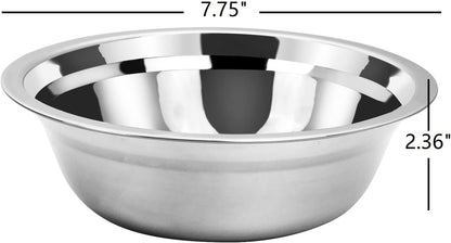 Salad Mixing Bowls, Stainless Steel Serving Bowl for Kitchen Baking Serving Cooking Food Prep Storage, Set of 6