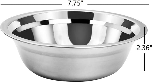 Salad Mixing Bowls, Stainless Steel Serving Bowl for Kitchen Baking Serving Cooking Food Prep Storage, Set of 6