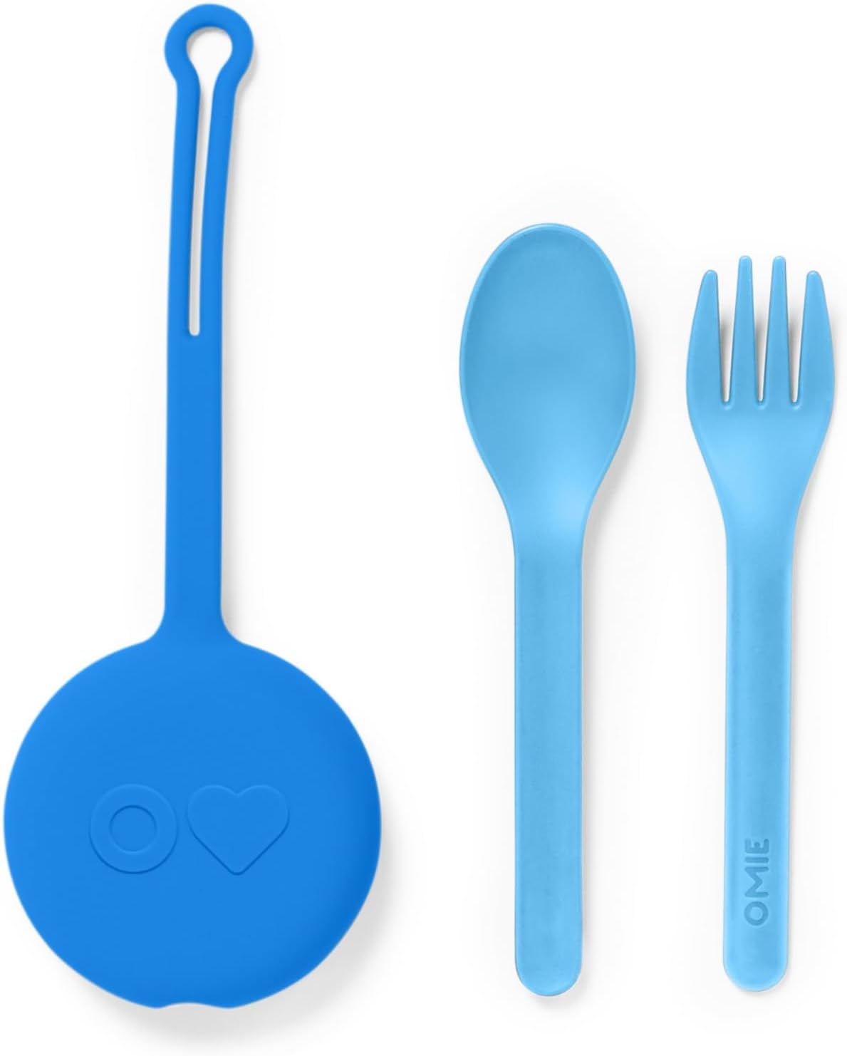 Omie OmieBox Kids Utensils Set with Case - 2 Piece Plastic, Reusable Fork and Spoon Silverware with Pod for Kids (Mint Green)