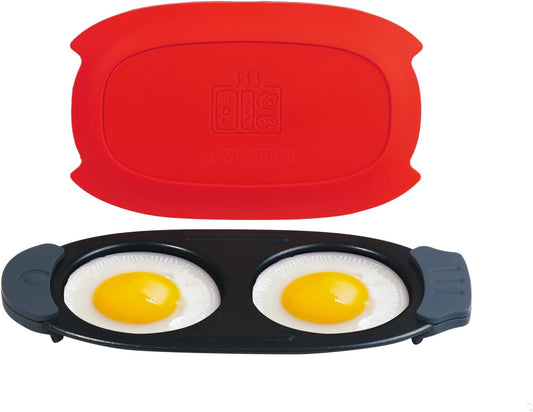 MKYSAIL Quick-Heat Microwave Egg Cooker,Poacher,Fryer for 2 Eggs,Omelet