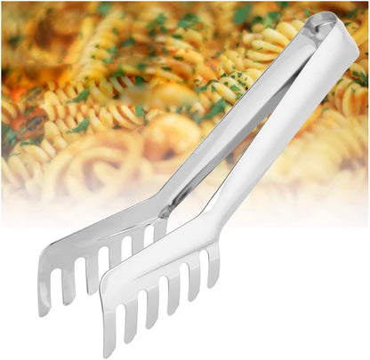 Stainless Steel Spaghetti Tongs - Comb Shaped Pasta Tongs, Noodle Clip, 8 Inches