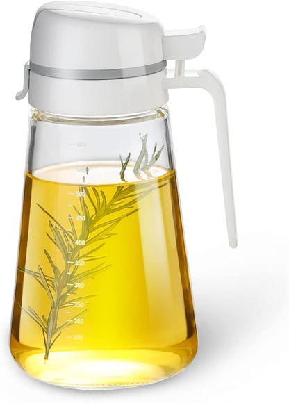 Oil Dispenser Bottle, 22oz Glass Oil Bottle with Scale, Kitchen