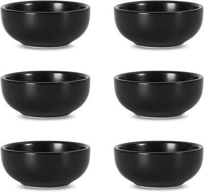 Selamica Ceramic 2.6 OZ Soy Sauce Dish, Set of 6, Matte Black