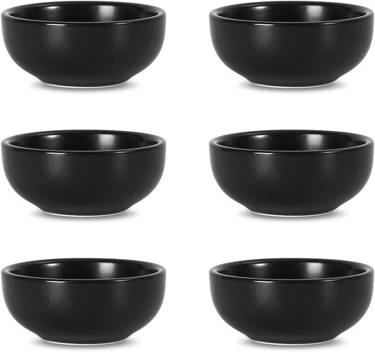 Selamica Ceramic 2.6 OZ Soy Sauce Dish, Set of 6, Matte Black