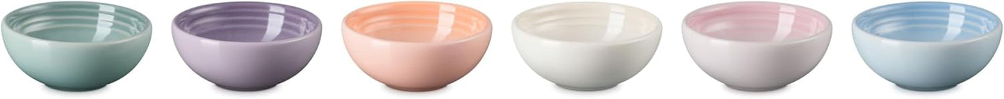 Le Creuset Stoneware Set Of 6 Vancouver Pinch Bowls, Pastel Multi Color