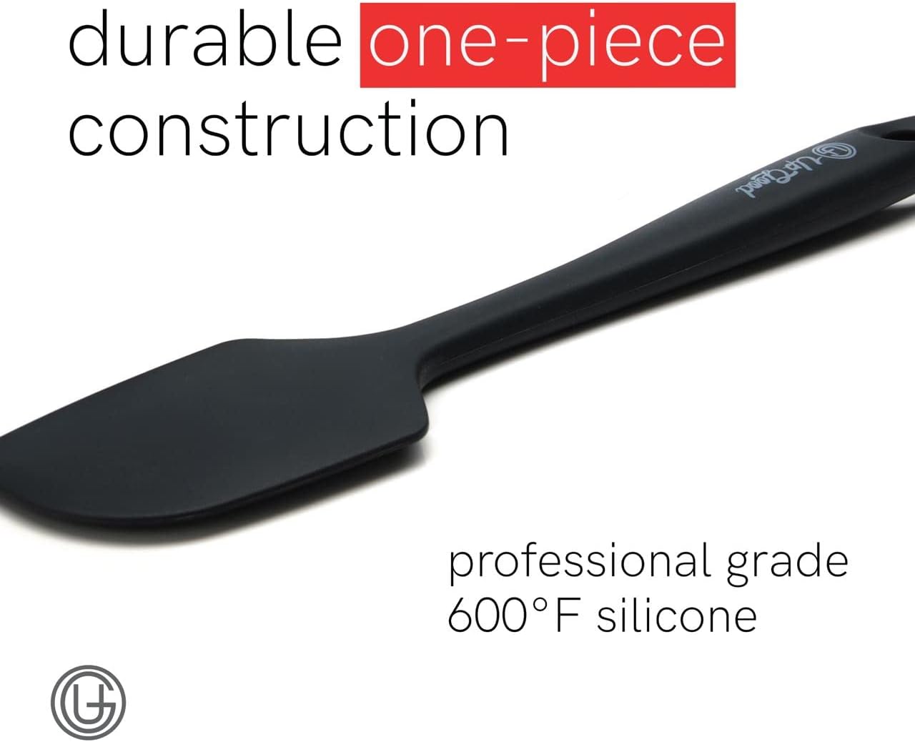 UpGood Silicone Spatula Set 600°F - High Heat Resistant Nonstick, Small and Large Kitchen Spatulas - Flexible BPA Free Professional Grade Cookware - Utensils for Cooking, Baking, Mixing(4 Pcs, Grey)