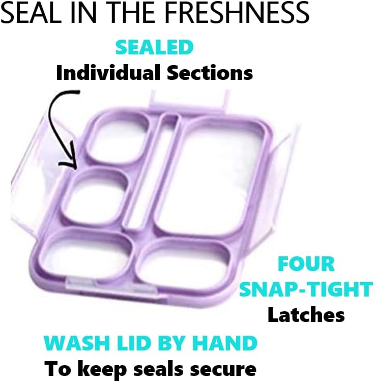 kinsho Bento Lunch-Box Set for Kids includes Snack Container | 6 and 3 Compartment Boxes Leakproof School Bentos, Meal Portion Control Containers, Boys Girls Adults, Navy Blue Large + MINI 2 Pack Set