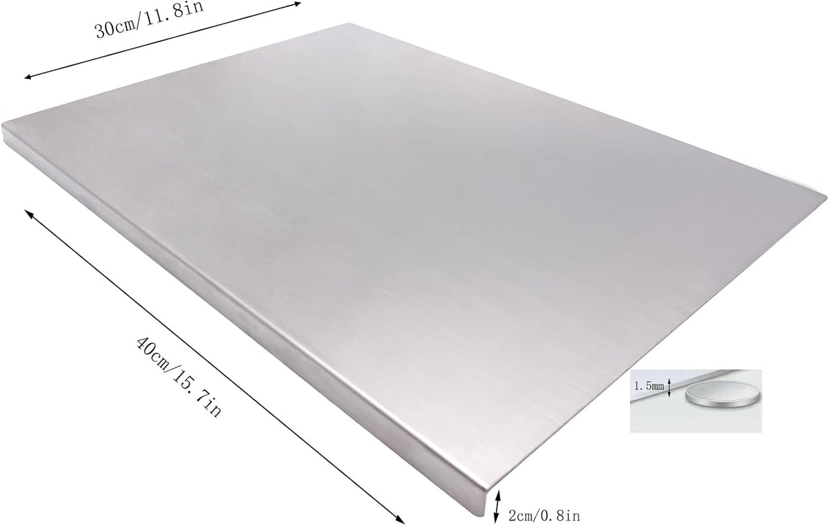 BILLAMB Stainless Steel Cutting Boards for The Kitchen, Suitable for Meat, Fruits, Vegetables, Bread, and Baking Large-sized Cutting Boards (90 x 58cm/35.5 x 22.8 in)