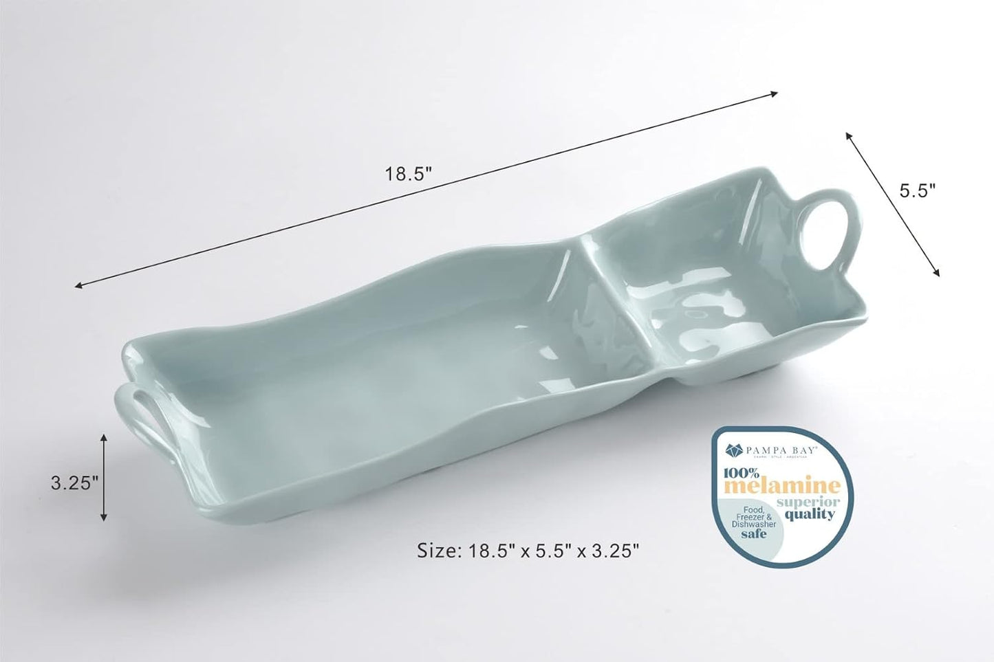 Pampa Bay Shatterproof Melamine Chip and Dip (Pastel Blue)