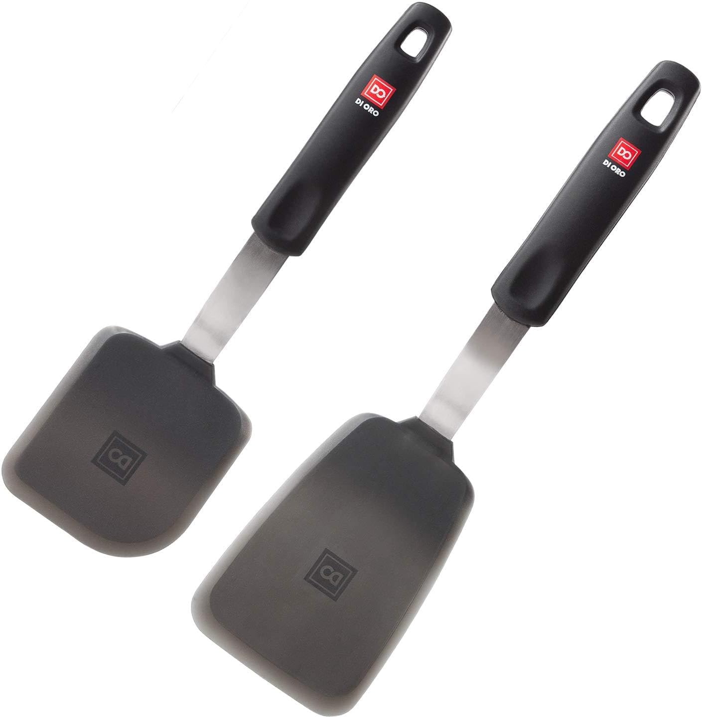 DI ORO Spatulas for Kitchen Use - Forever Warranty - 600°F Heat-Resistant Silicone - Turner Spatula Set for Cooking - BPA Free Wide Pancake Spatulas - Egg Flippers for Nonstick Cookware Safe (3pc)