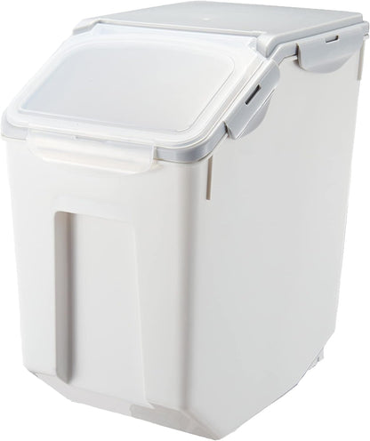 HANAMYA 10 Liter / 20 lbs Rice Storage Container with Measuring Cup, BPA free, For Rice | Grain | Pet Food | Flour, 2 counts, Clear