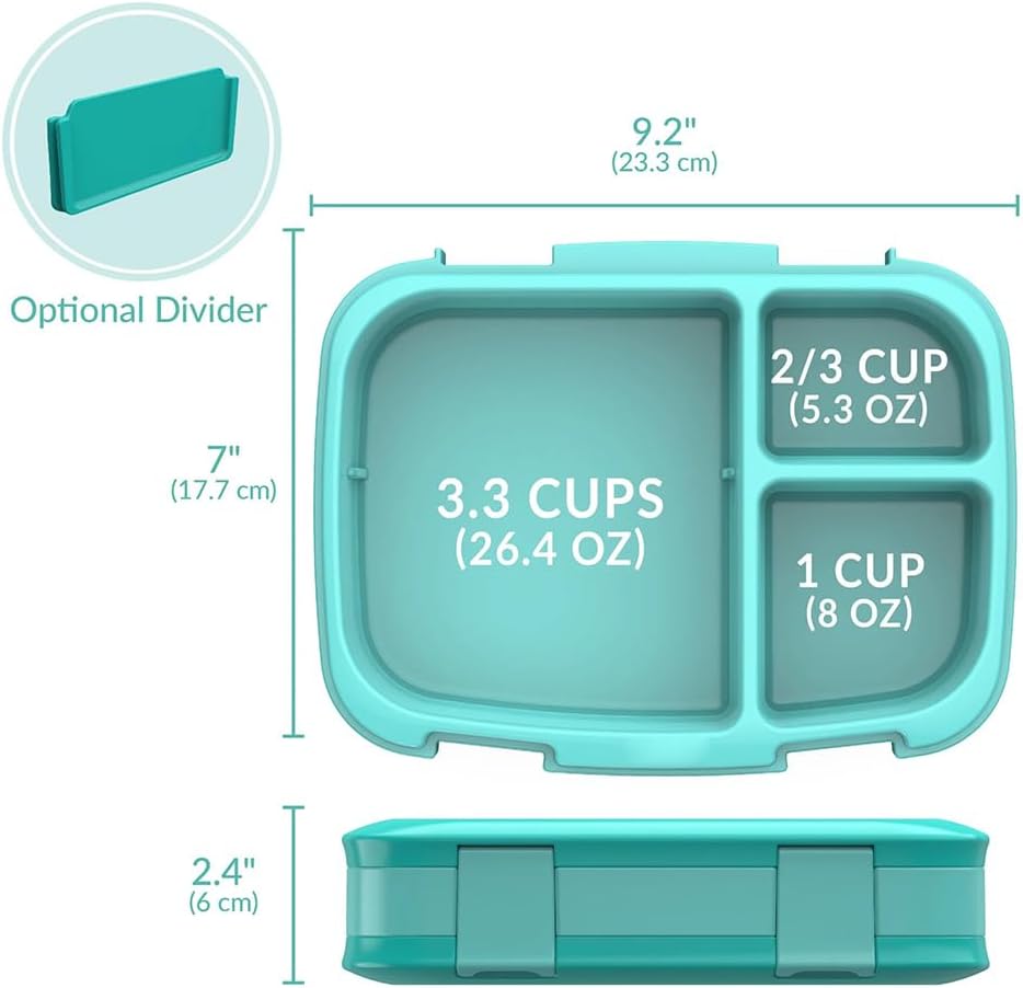 4-Compartment Bento Box with Leakproof Seal, Reusable Meal Prep Lunch Container for Adults Kids