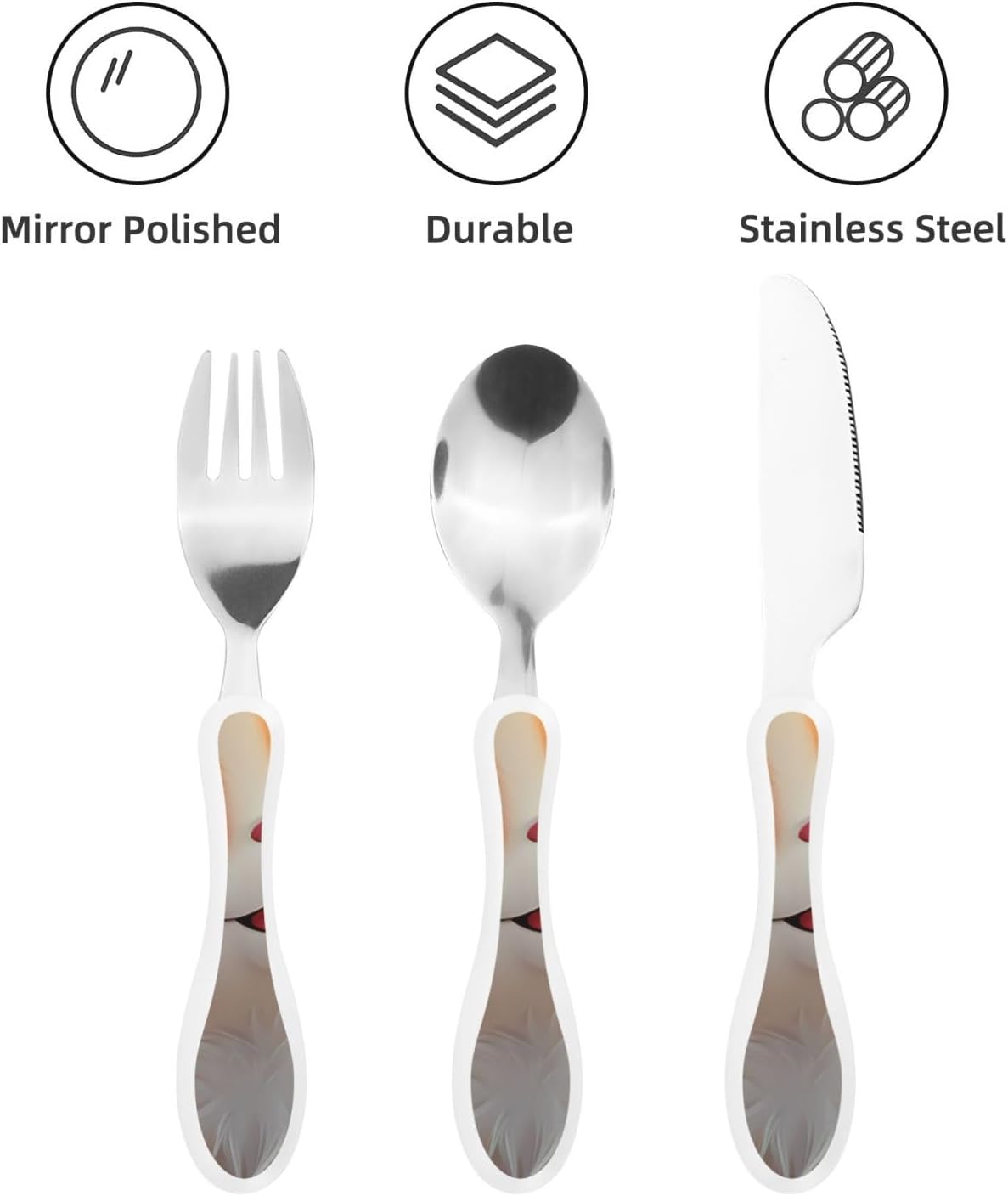 3-Piece Kids Silverware Set With Storage Case, Stainless Steel Reusable Children Safe Knife Spoon Fork Set Blue Lotus Floral Children Flatware Set For Kids Lunch Box