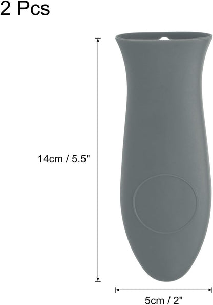 uxcell 2pcs Silicone Hot Handle Holders, Cast Iron Skillet Handle Covers Silicone Pan Handle Sleeve for Frying Pans Griddles Cookware Handles, Orange