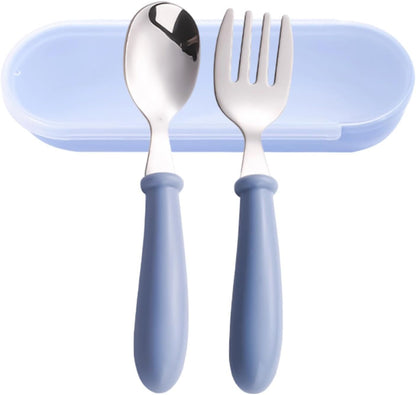 Kids Utensils,Dishwasher Safe Fork Spoon with Case - Stainless Steel Kids Silverware Set,for Home School Lunch Travel Dining Outdoor Eating Feeding Daycare Kitchen Camping Picnic