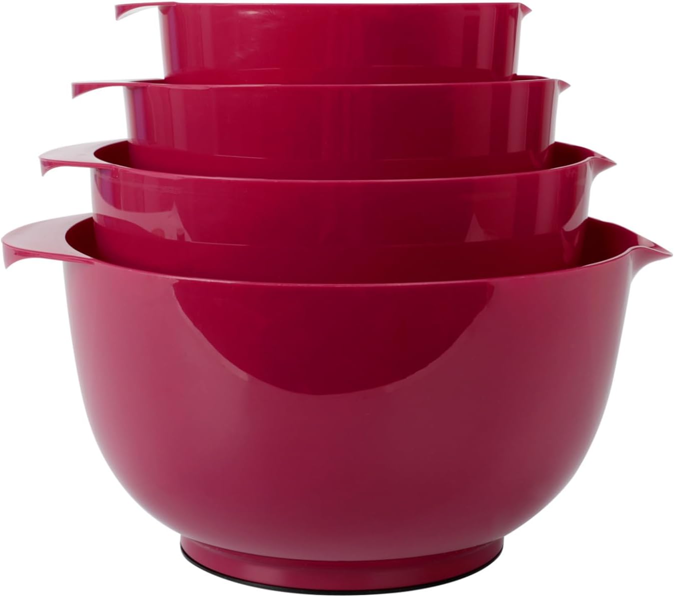 BoxedHome Nesting Plastic Mixing Bowl Set With Pour Spout, Microwave and Dishwasher Safe, BPA free Non-Slip Base, Set of 4 Size 1.7, 2.5, 3.5 and 4.5qt, Great for Prepping, Baking, Cooking (Dark Blue)