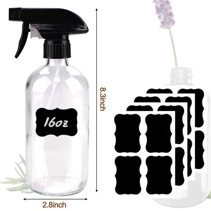 Bontip Glass Spray Bottle 16 oz for Cleaning, Plants (2 Pack, Amber)