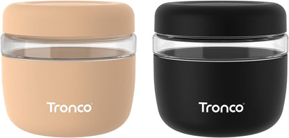 Tronco 24 oz Glass Food Storage Containers with Lids, Airtight, Leak & Spill Proof Glass Lunch Bowls for Meal Prep, Salad, Yogurt, Soup & Stew, Microwave & Dishwasher Safe, BPA-Free, Set of 1