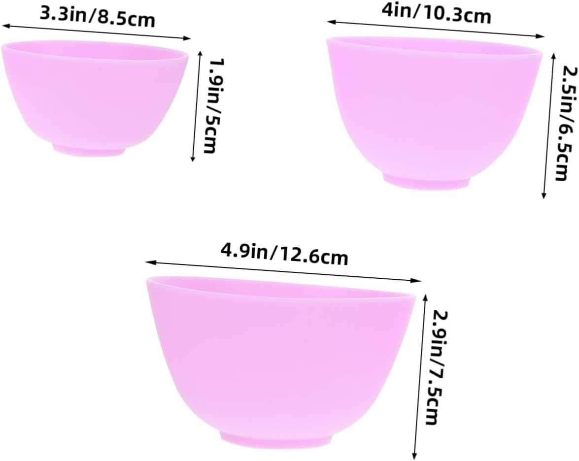 FOMIYES 6pcs Silicone Mask Mixing Bowl Diy Mask Tool Facial Bowl Mixing Tool Kit Silicone Makeup Spa Supplies