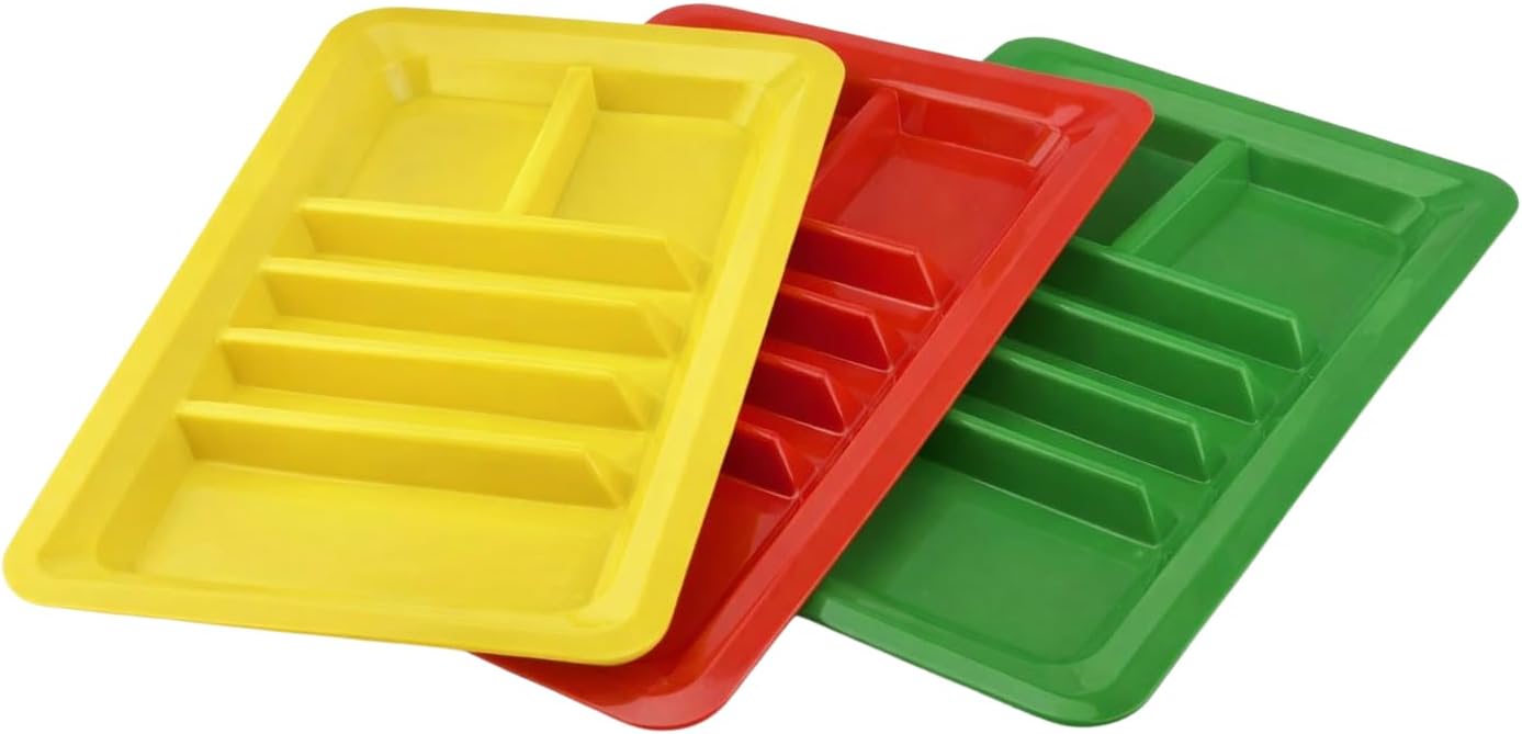 Set of 3 Taco Holder Plates – Plastic Divider Taco Trays with Stand-Up Slots, BPA-Free, Dishwasher & Microwave Safe
