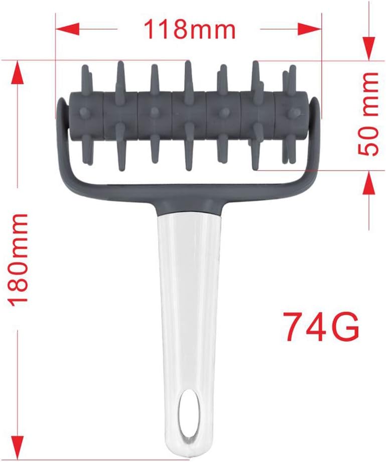 Kakalote Pizza Dough Docker Pastry Roller with Spikes Black
