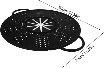 CALLARON Silicone Splatter Screen with Side Handles 13.38 Inch Frying Pan Cover Oil Splash Guard Heat Resistant Cooling Rack Multi-Use Kitchen Gadget