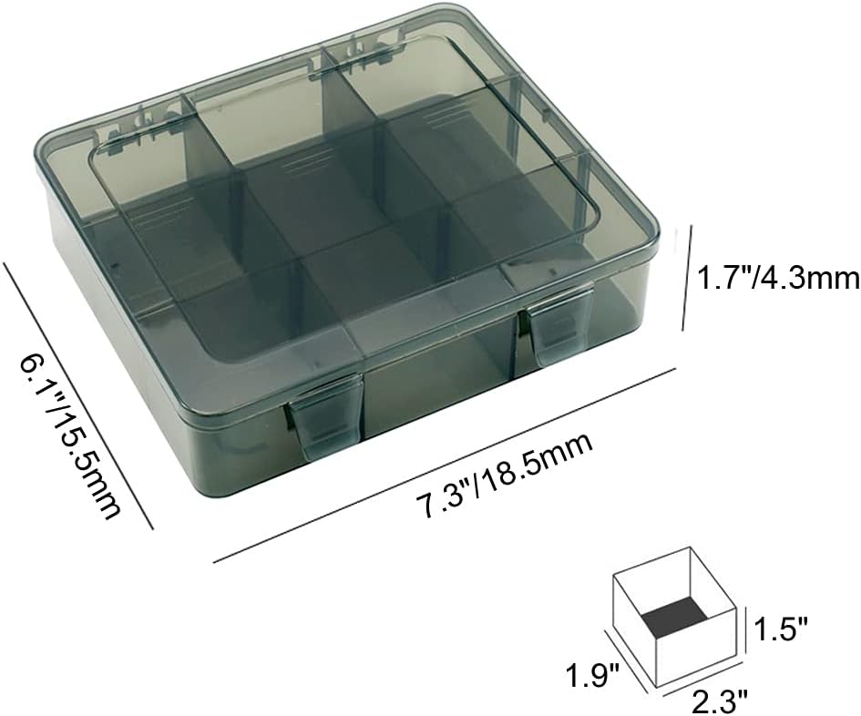 Vidifor 9 Grids Art Craft Supply Organizer Storage Containers, Compartment Storage Box with Removable Dividers for Jewelry, Beads, Buttons, Small Parts