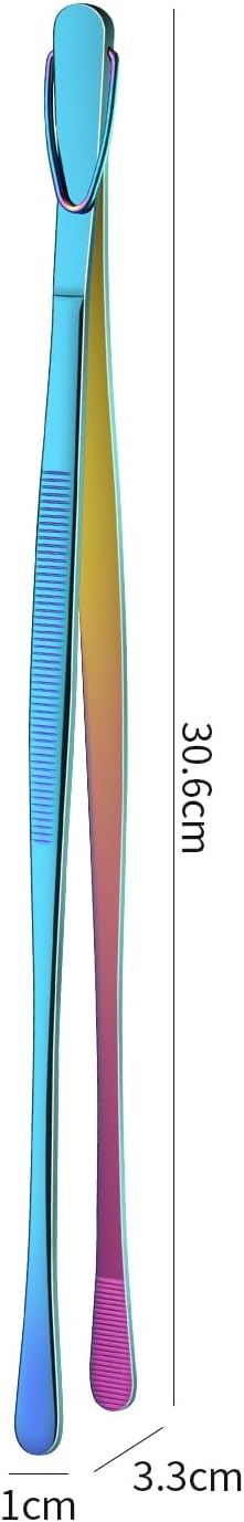 DEHOV 12 Inch Gold Stainless Steel Kitchen Tweezers For Cooking Tongs Set of 2, Metal Long Food Tweezers, BBQ Grill Tongs For Pasta