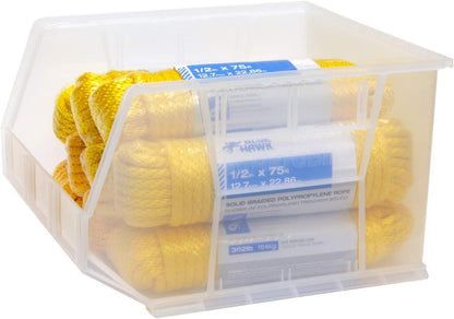 Akro-Mils 30270 AkroBins Plastic Storage Bins, Space-Saving Stackable Bins for Garage, Pantry, Craft Organization, 18" x 16" x 11", Clear, 3-Pack