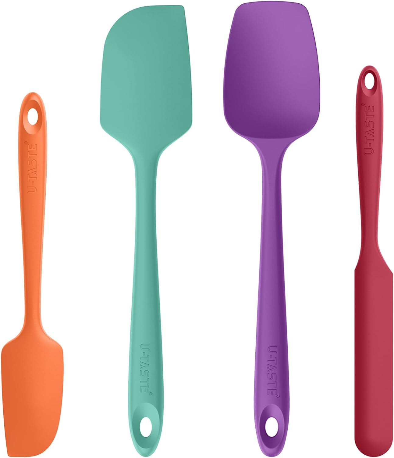 U-Taste Silicone Spatula Set with 600 Degrees Fahrenheit Heat Resistant (Black)