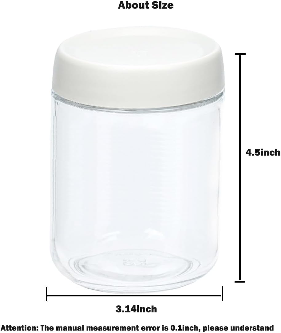 3Pack Overnight Oats Containers with Lids,10oz Glass Jar with Scew Lid,Salad Dressing Fruit Veggies Sauce Snacks Meal Prep Food Containers,Spice Jars,Wide Mouth Storage Containers