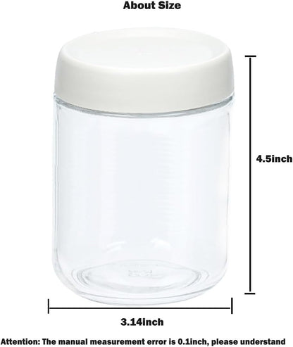 3Pack Overnight Oats Containers with Lids,10oz Glass Jar with Scew Lid,Salad Dressing Fruit Veggies Sauce Snacks Meal Prep Food Containers,Spice Jars,Wide Mouth Storage Containers