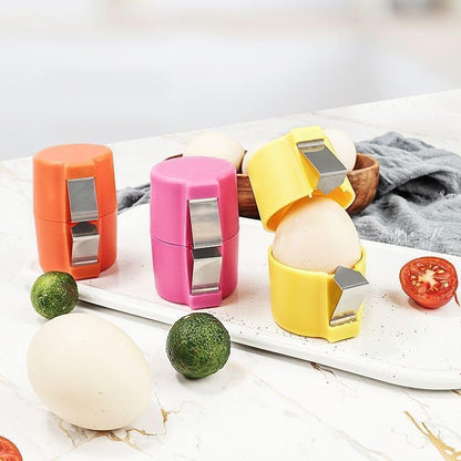 Egg Shell Opener, 2026 New Egg Cracker Tool for Raw Eggs, Hard Boiled Egg Peeler Egg Cube Egg Separator Handheld, Stainless Steel Eggshell Breaker Egg Shell Cutter Kitchen Gadgets