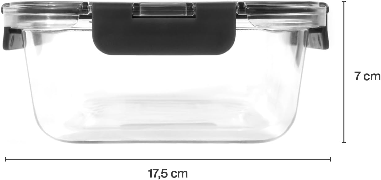 Zyliss Glass Food Storage Container 12.5oz, Shatter Resistant Borosilicate Glass, Airtight Leakproof Tritan Lid, BPA Free, Microwave, Freezer & Dishwasher Safe