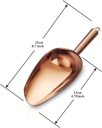 Berglander Stainless Steel Ice Scoop 6 OZ, Metal Ice Scooper For Ice Maker, Multipurpose For Candy Kitchen Bar Party Wedding Pet Animal Dog Food Scoop Beach Shovel (Silver)