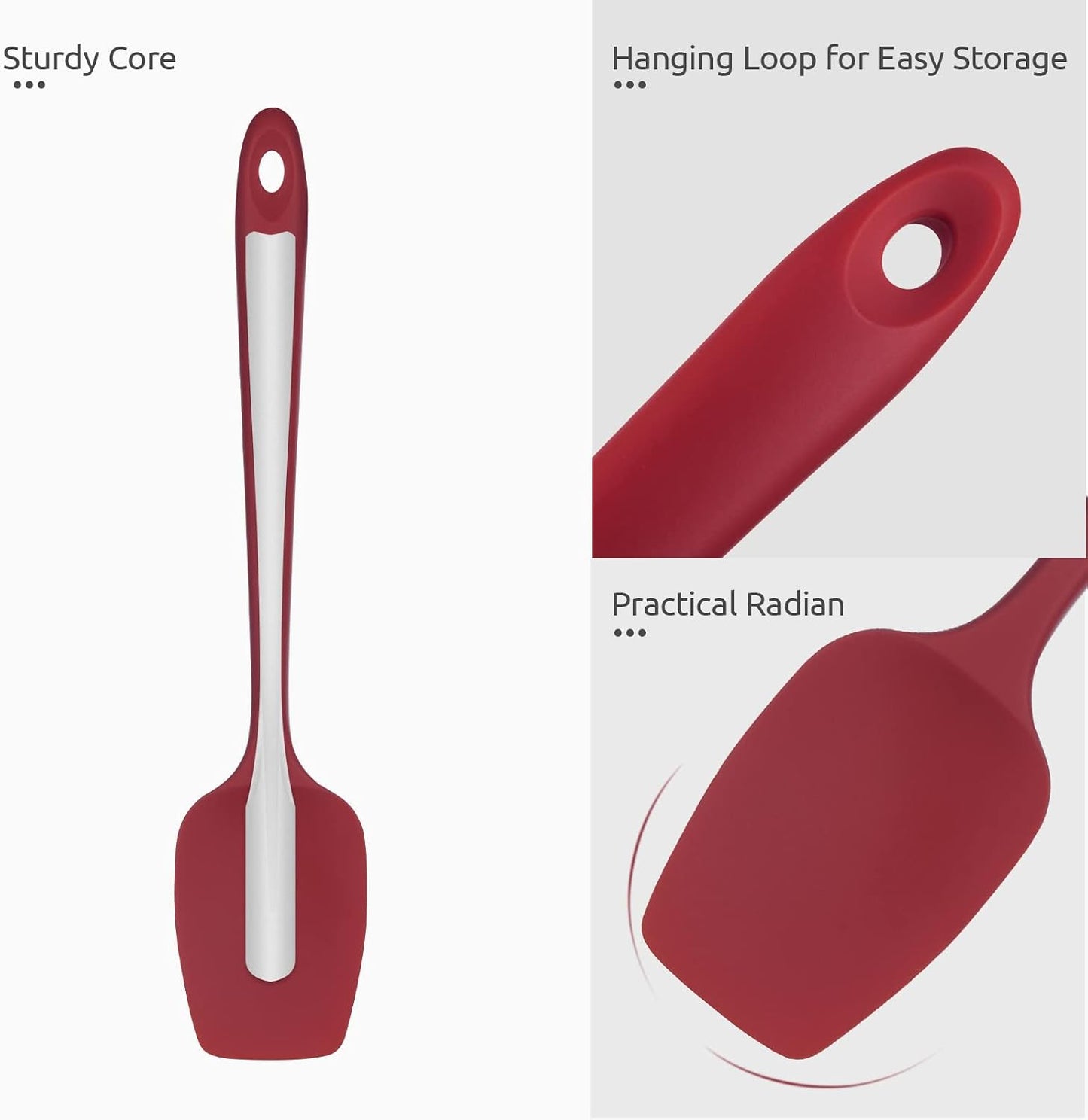 Heat Resistant Silicone Spatula Set: U-Taste 600ºF High Temp Seamless Food Grade Utensil, Flexible Rubber Silicon Kitchen Cooking Mixing Baking Scraper for Nonstick Cookware Set of 4 (Aqua Sky)