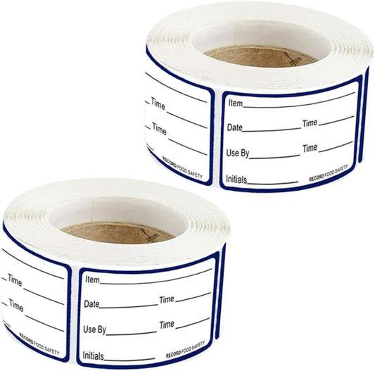 Angoily 2rolls Refrigerator Food Date Labels Writable Stickers for Freezer Storage Easy to Peel and Stick for Tracking Food Storage Dates and Contents Containers and Jars