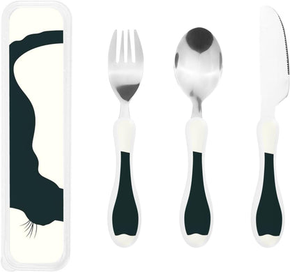 3-Piece Kids Silverware Set With Storage Case, Stainless Steel Reusable Children Safe Knife Spoon Fork Set Insects Love Children Flatware Set For Kids Lunch Box
