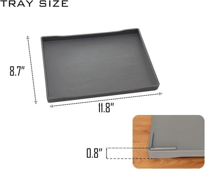 White Serving Tray (13.5 x 9.6 inch) for Serving Accessory, Elegant & Stackable Plastic Tray for Spa, Coffee, Drinks, Tea, Bar, Party, Seasoning, Perfume and Display Use.