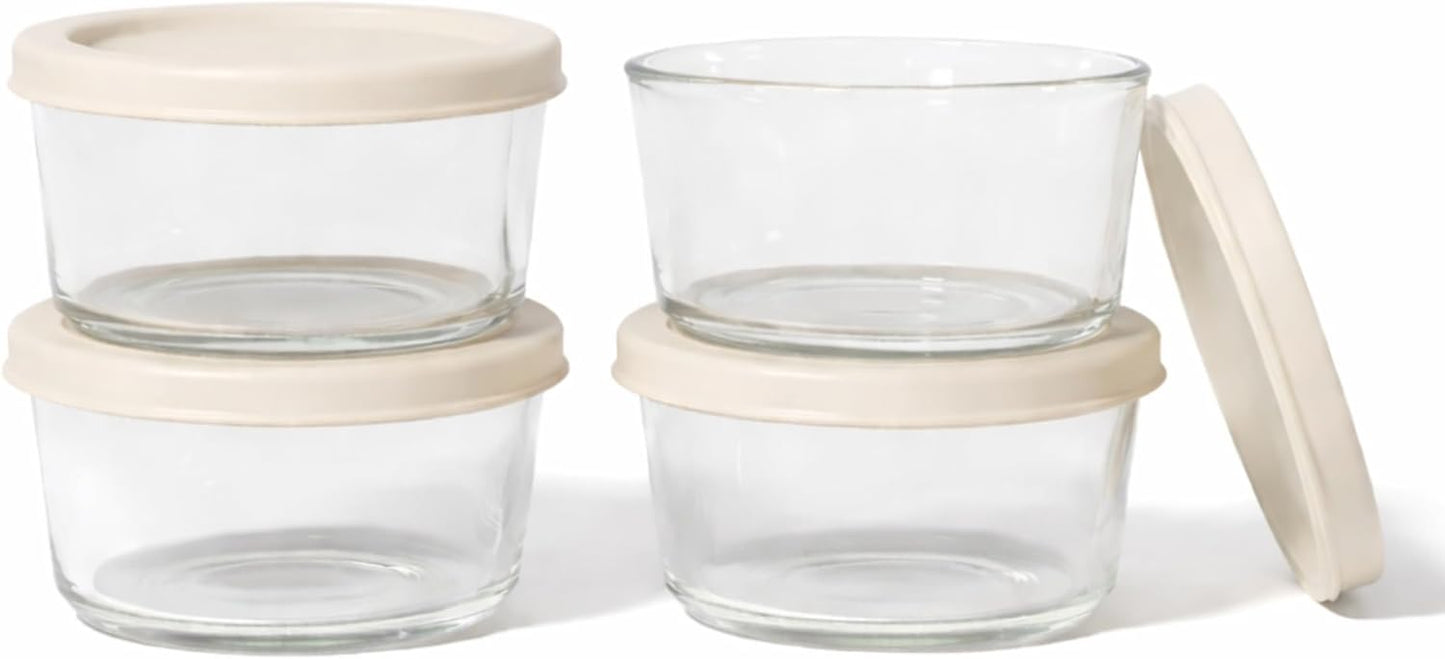 6-Piece Glass Food Storage Containers Set (3 Containers + 3 BPA-Free Lids) | 2-Cup, Leakproof | Microwave, Freezer, Oven & Dishwasher Safe | Ideal for Meal Prep & Pantry Organization, Pistachio