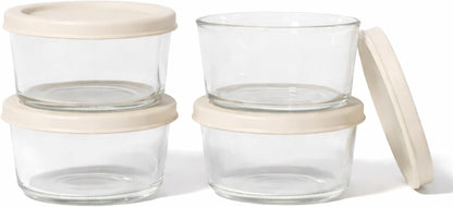 6-Piece Glass Food Storage Containers Set (3 Containers + 3 BPA-Free Lids) | 2-Cup, Leakproof | Microwave, Freezer, Oven & Dishwasher Safe | Ideal for Meal Prep & Pantry Organization, Pistachio