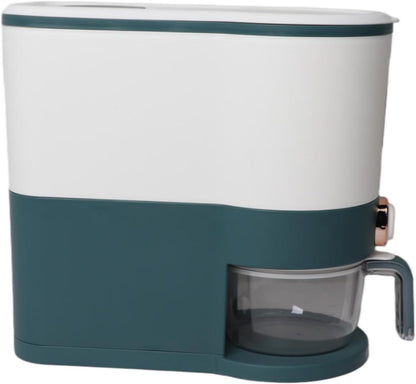 Rice Dispenser 11 lb (5 kg), Airtight Food Storage Container with Measuring Cup, BPA Free Durable Kitchen Storage Bin, Green