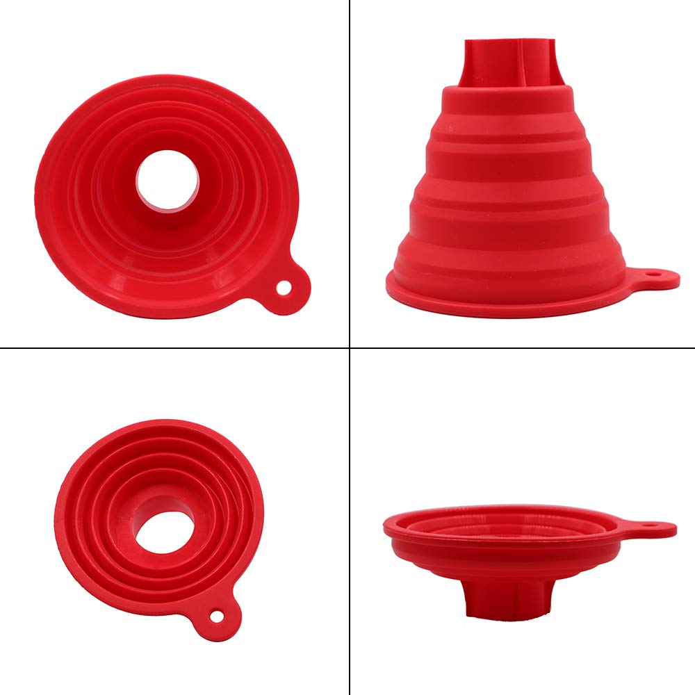 KongNai Silicone Collapsible Wide Mouth Funnel for Jars, Foldable Large Canning Funnel for Wide Mouth Jar, Food Grade Silicone Transferring Tool for Liquid Oil Jam Solid Seasoning Bean