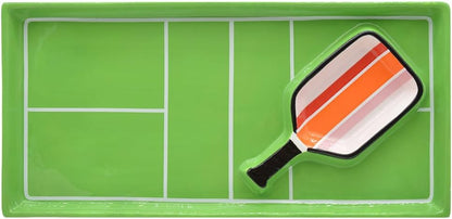 Godinger Pickleball Tray, Pickleball Platter Chip & Dip Tray, Snack Tray, Snack Platter Perfect for Sports Parties & Game Night Snacks Pickleball Theme, 15X7