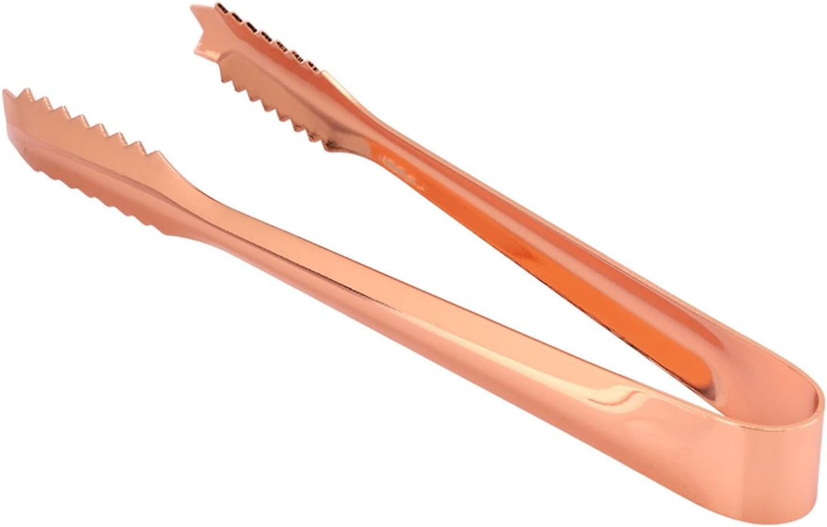 Ice Tongs, Stainless Steel Food Tongs with Serrated Tip Ice Tongs For Ice Bucket Mini Tongs For Home Party Bar Restaurant Use (Copper Plated)