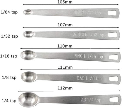 Stackable Measuring Cups & Spoons Set with Lids, Blue